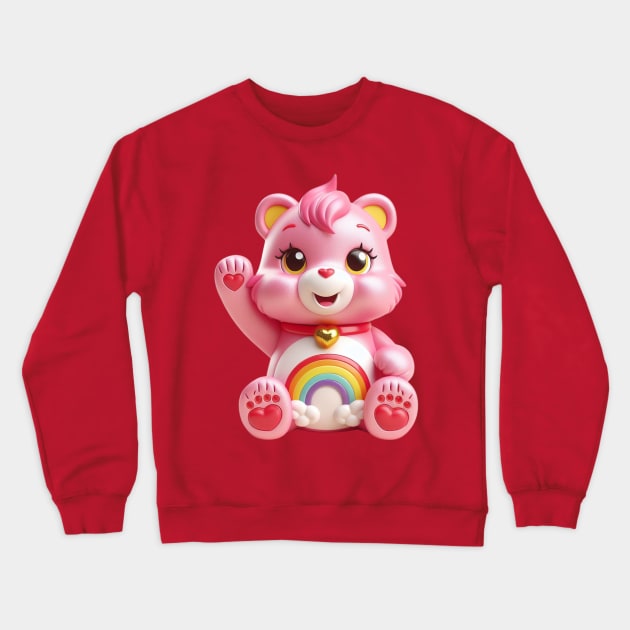 Cheer Bear Maneki Neko - Care Bears Crewneck Sweatshirt by Tiger Mountain Design Co.